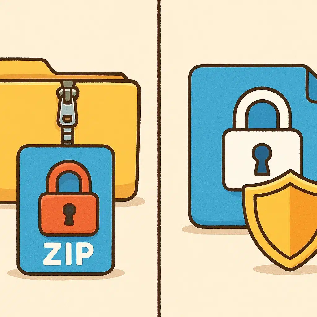Cifrado de archivos: diferencia entre zip con contraseña y cifrado real