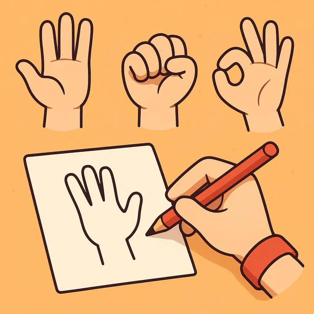 Cómo empezar con dibujo de manos sin frustrarte: 3 formas base y práctica diaria