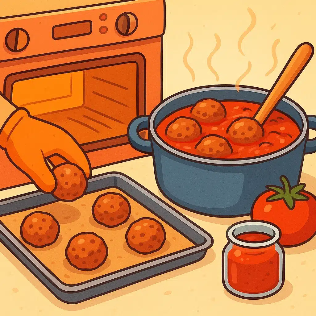 Cómo hacer albóndigas jugosas sin freír: horno salsa rápida de tomate casero