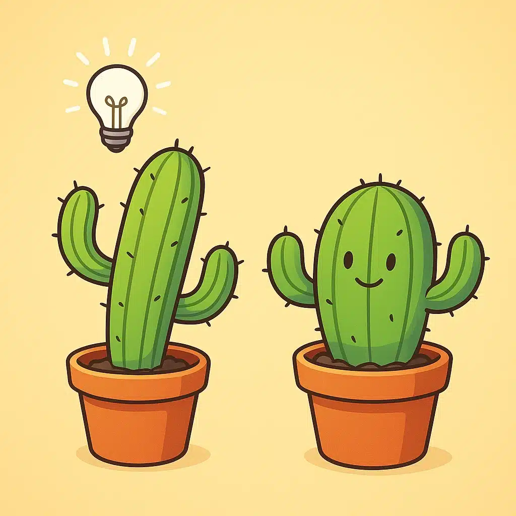 Cómo hacer que un cactus deje de etiolarse (estirarse): luz y maceta