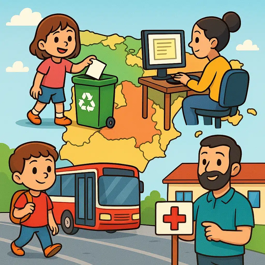 Competencias autonómicas en España con ejemplos de tu día a día