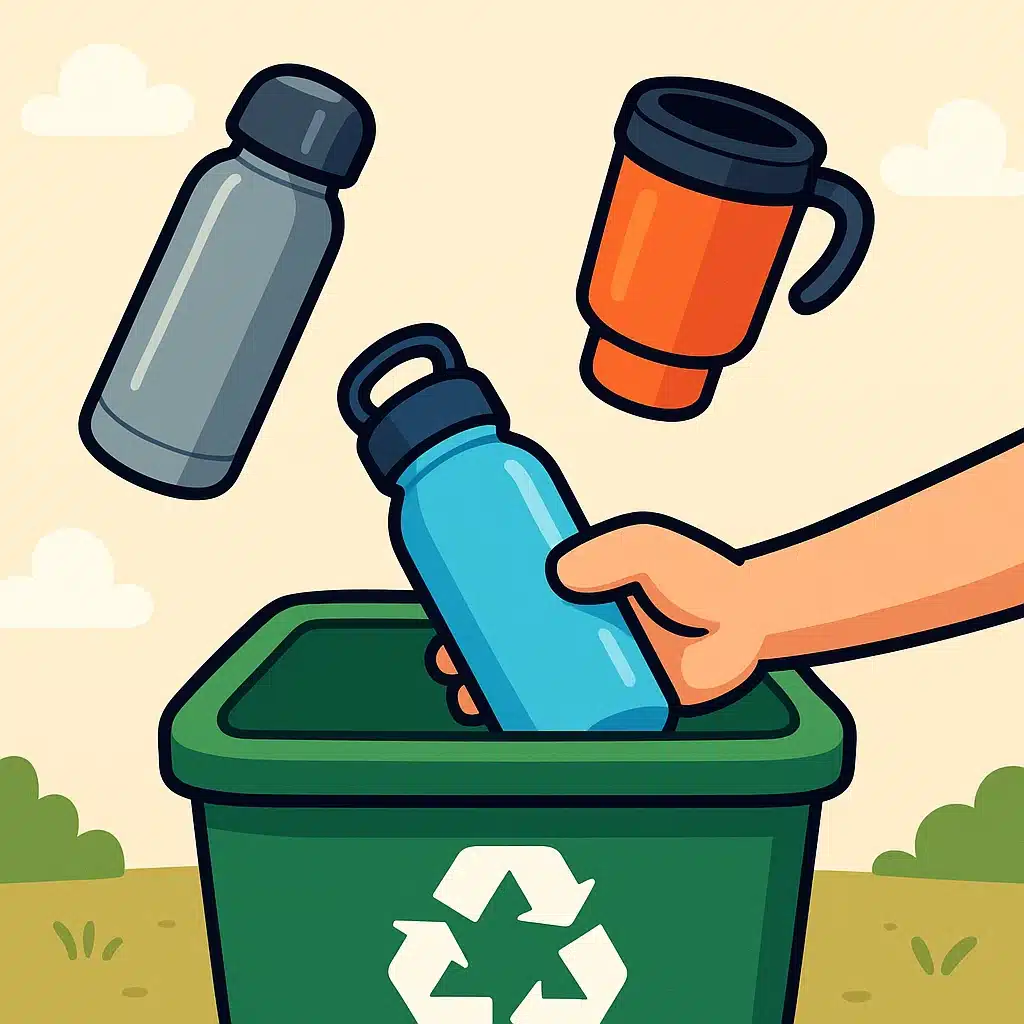 Dónde tirar termos y botellas isotérmicas: metal, plástico y juntas