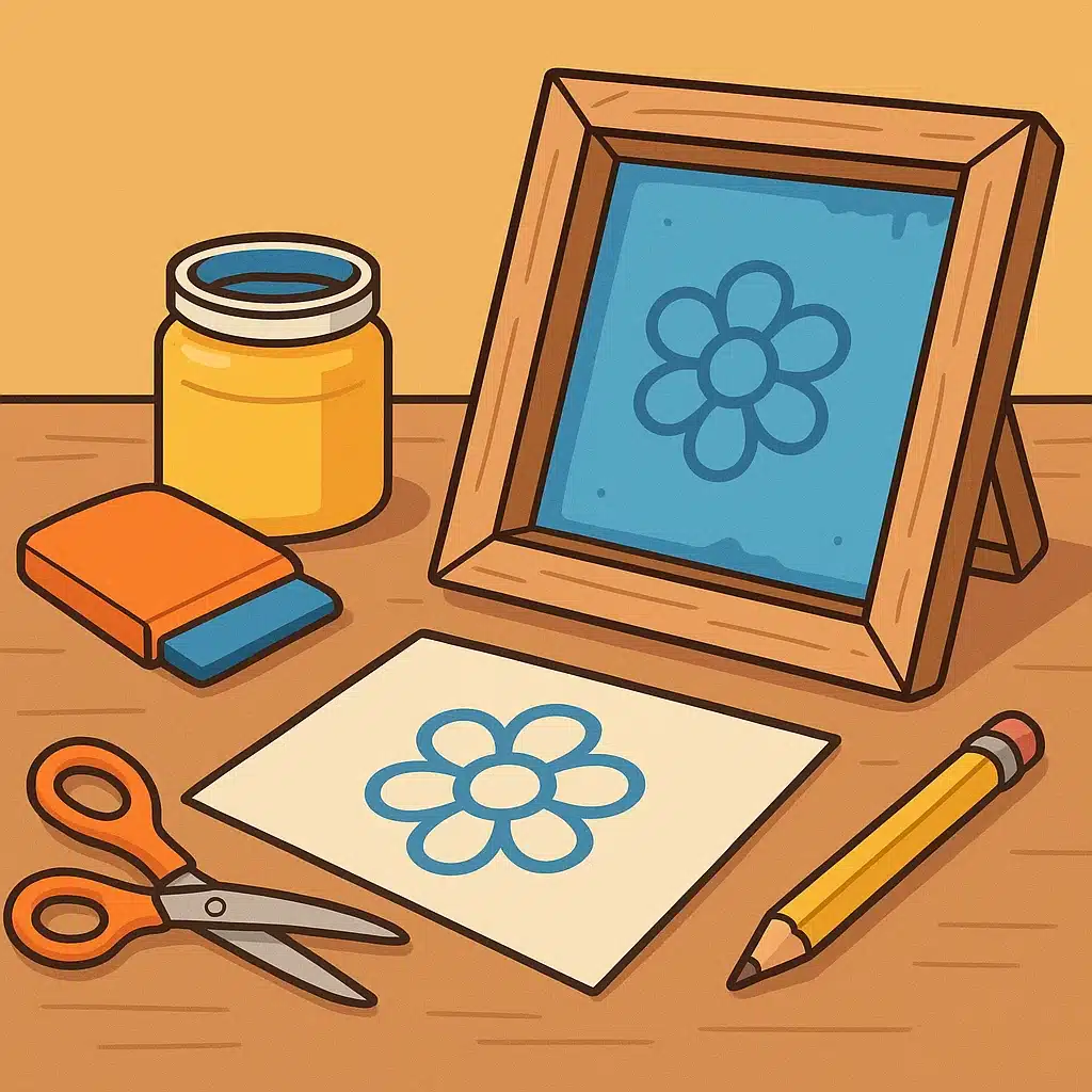 Introducción a la serigrafía casera con materiales de papelería: primer póster