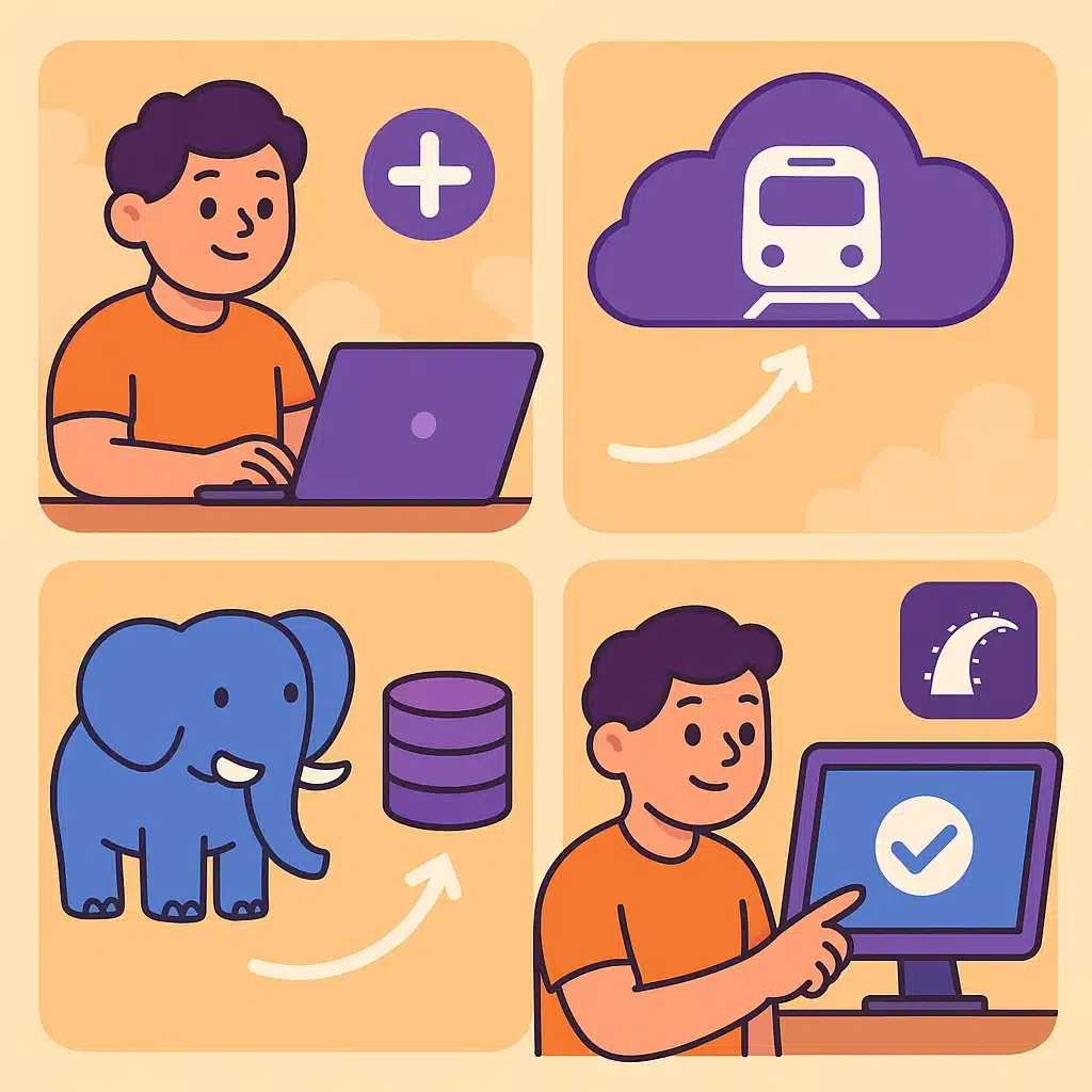 Montar una base de datos Postgres en Railway paso a paso sin tocar terminal