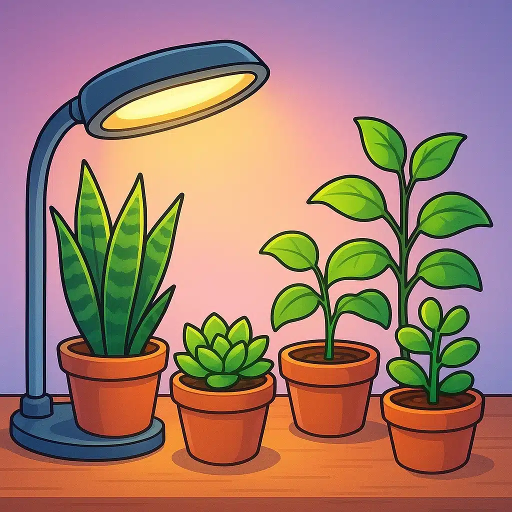 Plantas que crecen bien con luz LED de escritorio: opciones reales