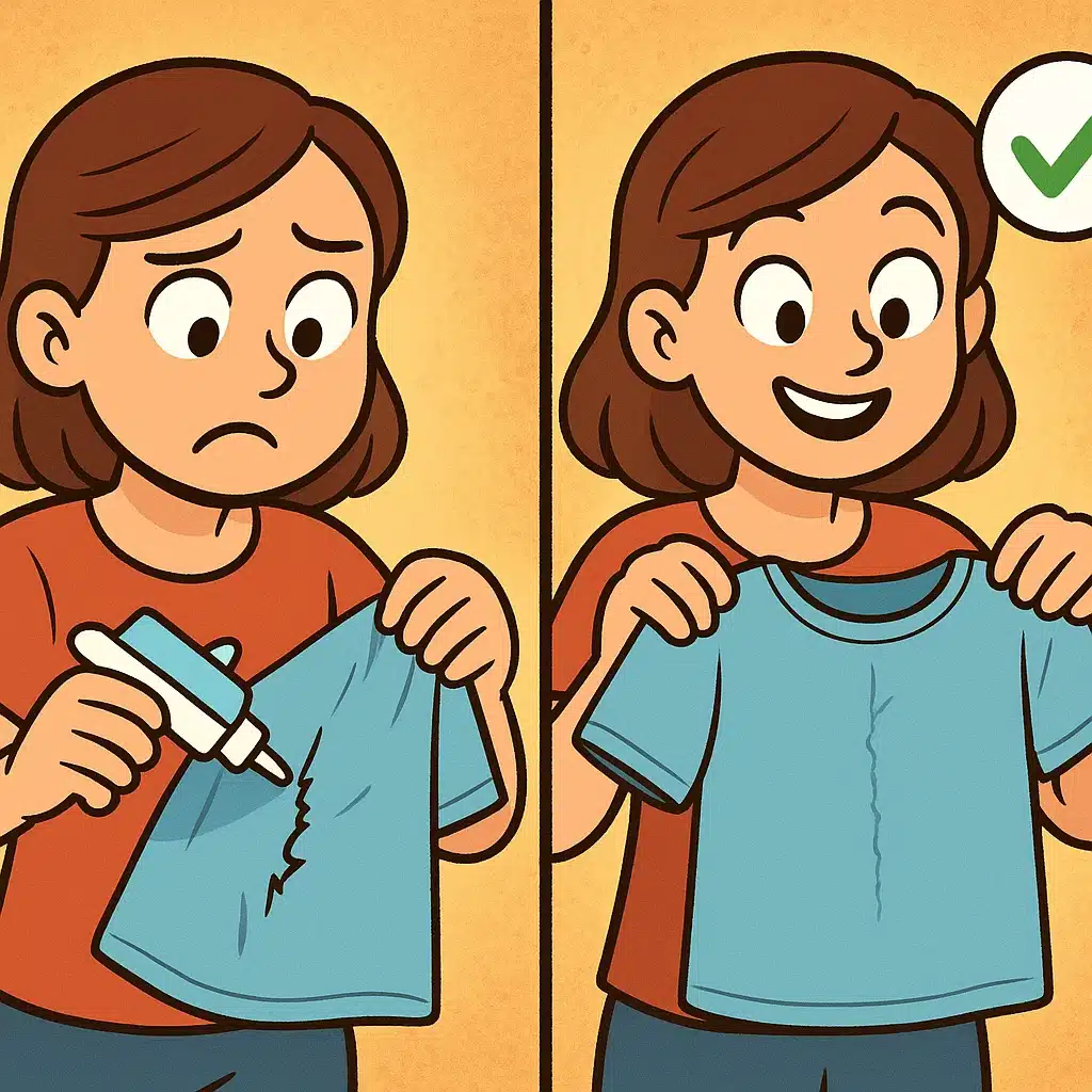 Reparar ropa con pegamento textil: cuándo funciona y cuándo no