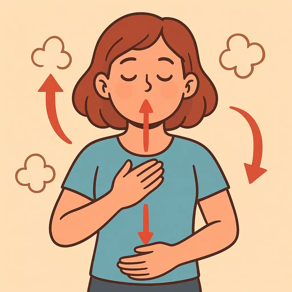 Respiración para ansiedad puntual: técnica 2-1-4 para bajar pulsaciones