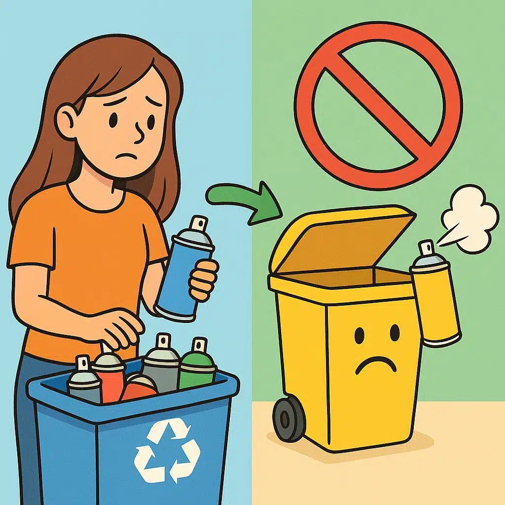 Reciclaje de aerosoles: dónde van y por qué no al amarillo