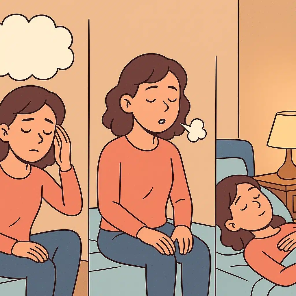 Cómo reducir ansiedad antes de dormir sin meditación larga: rutina de 7 minutos