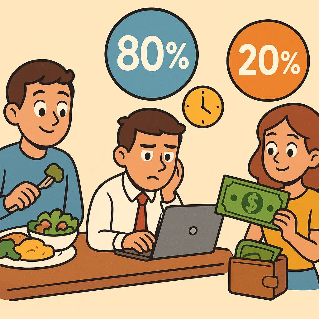 Qué es la ‘regla del 80/20’ y por qué aparece en comida, trabajo y dinero