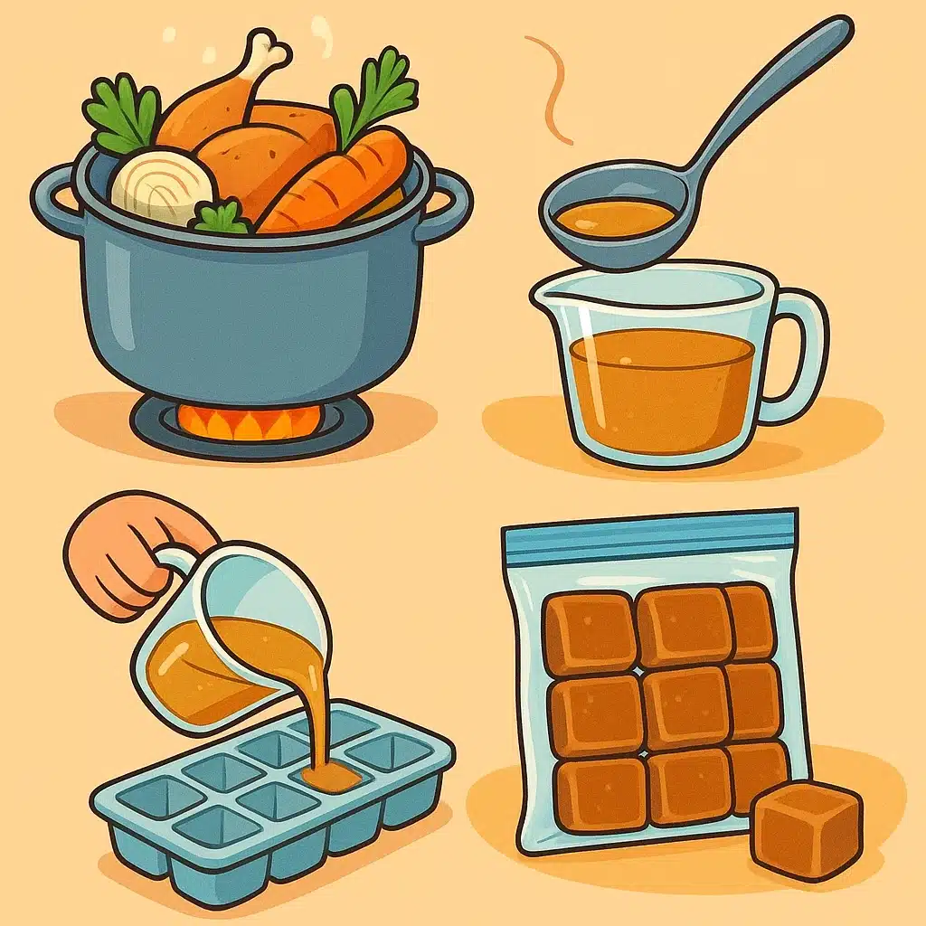Cómo hacer caldo casero concentrado y congelarlo en porciones sin perder sabor