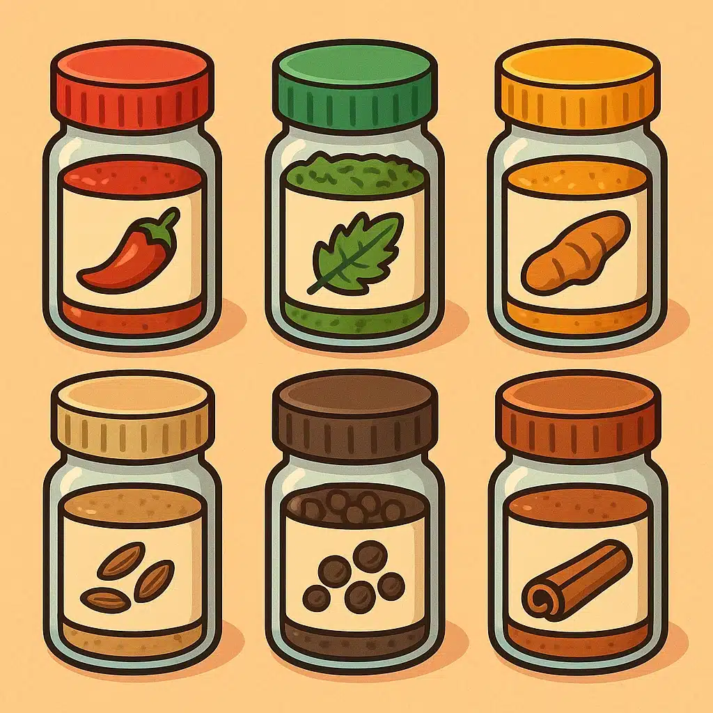 Guía de especias básicas para cocinar variado con solo 6 botes