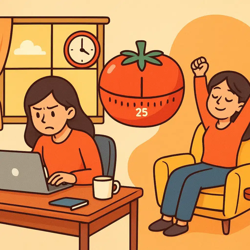 Cómo organizar descansos Pomodoro para no quemarte trabajando en casa